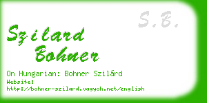 szilard bohner business card