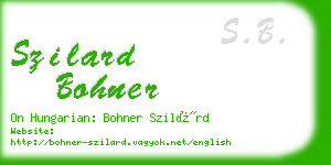 szilard bohner business card